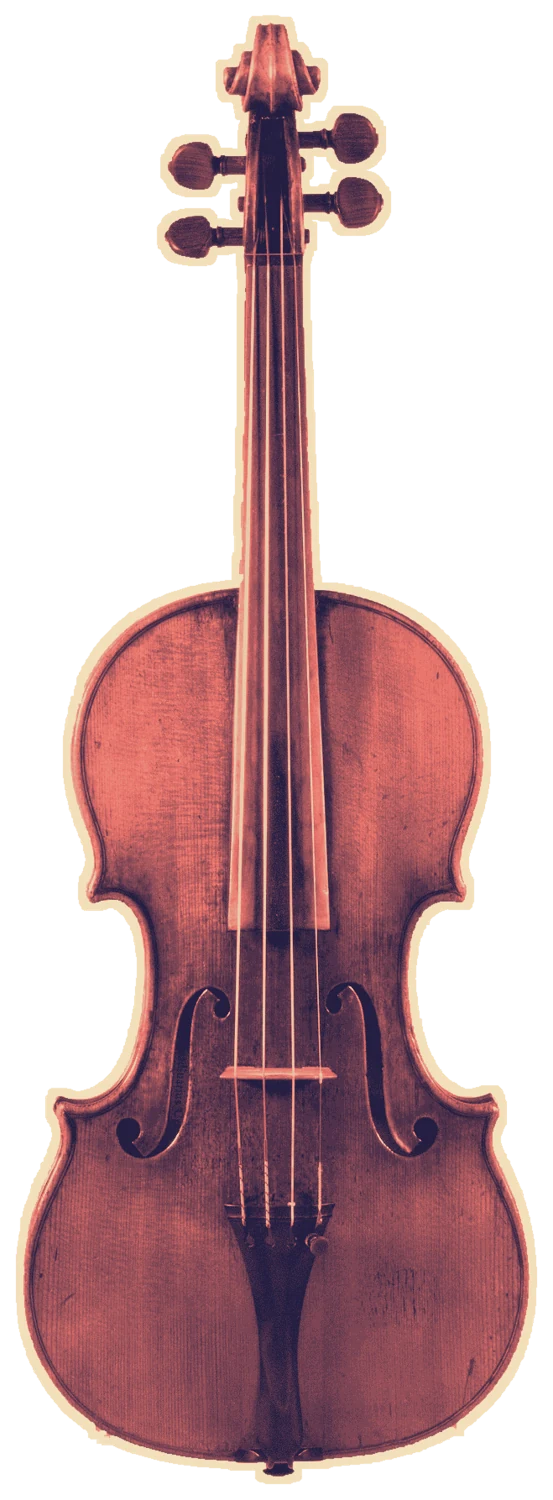 A photographic violin cutout from the game.